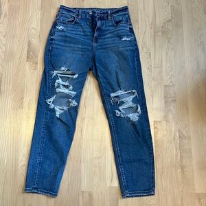 AE stretch curvy straight leg mom jean